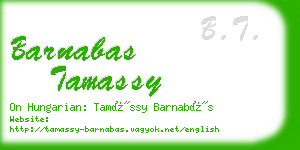 barnabas tamassy business card